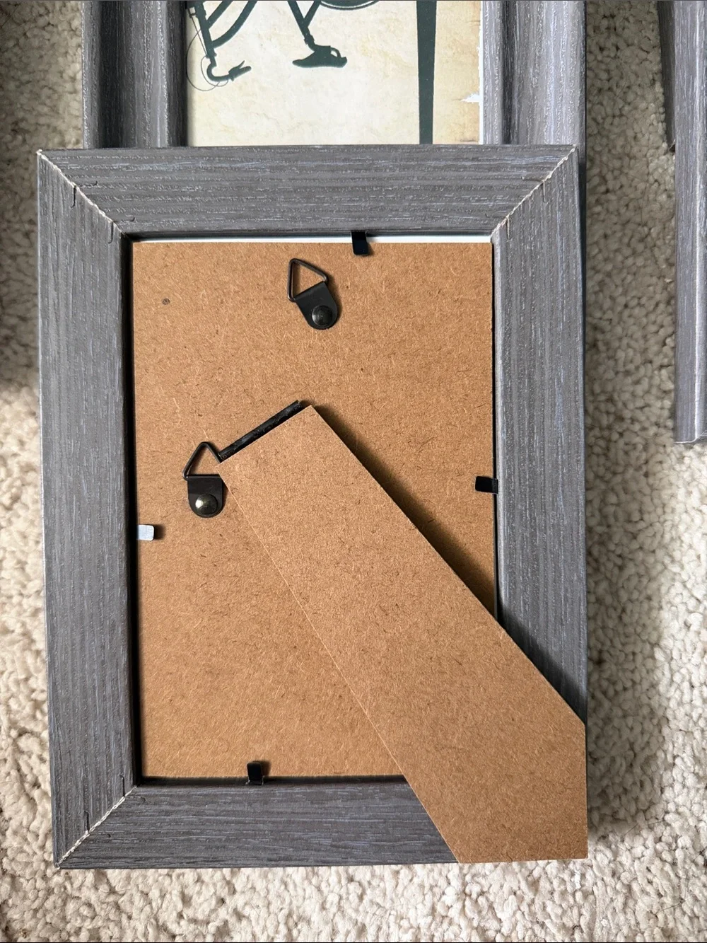 Gray Rustic Photo Frame Set for Wall - Neutral Gray Finish